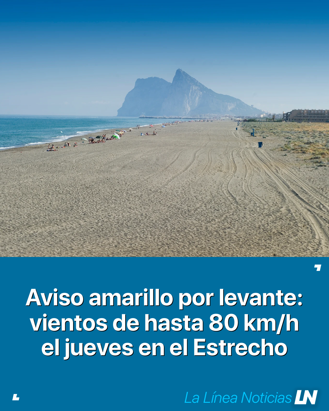 Aviso amarillo por levante: vientos de hasta 80 km/h el jueves en el Estrecho